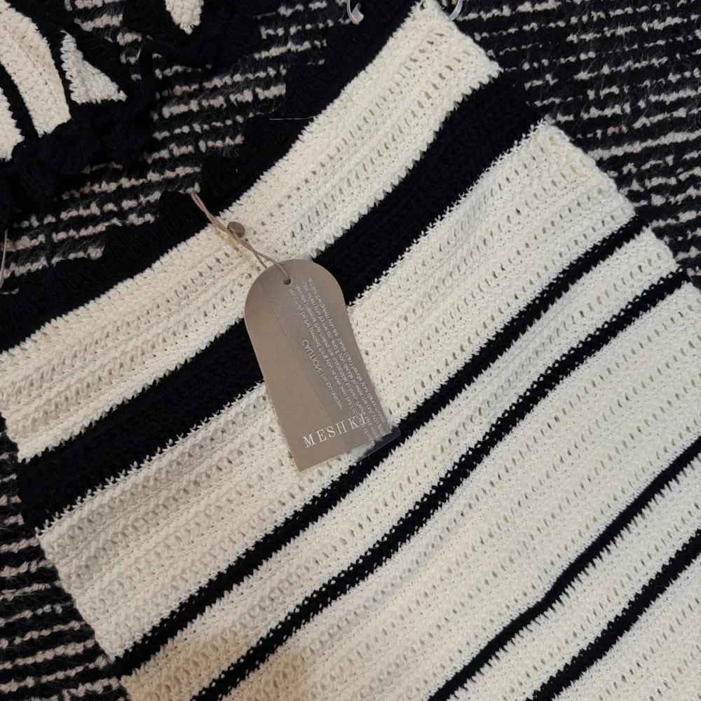 Meshki Crochet Two-Piece Set - Black & White Striped - Picture 6 of 7